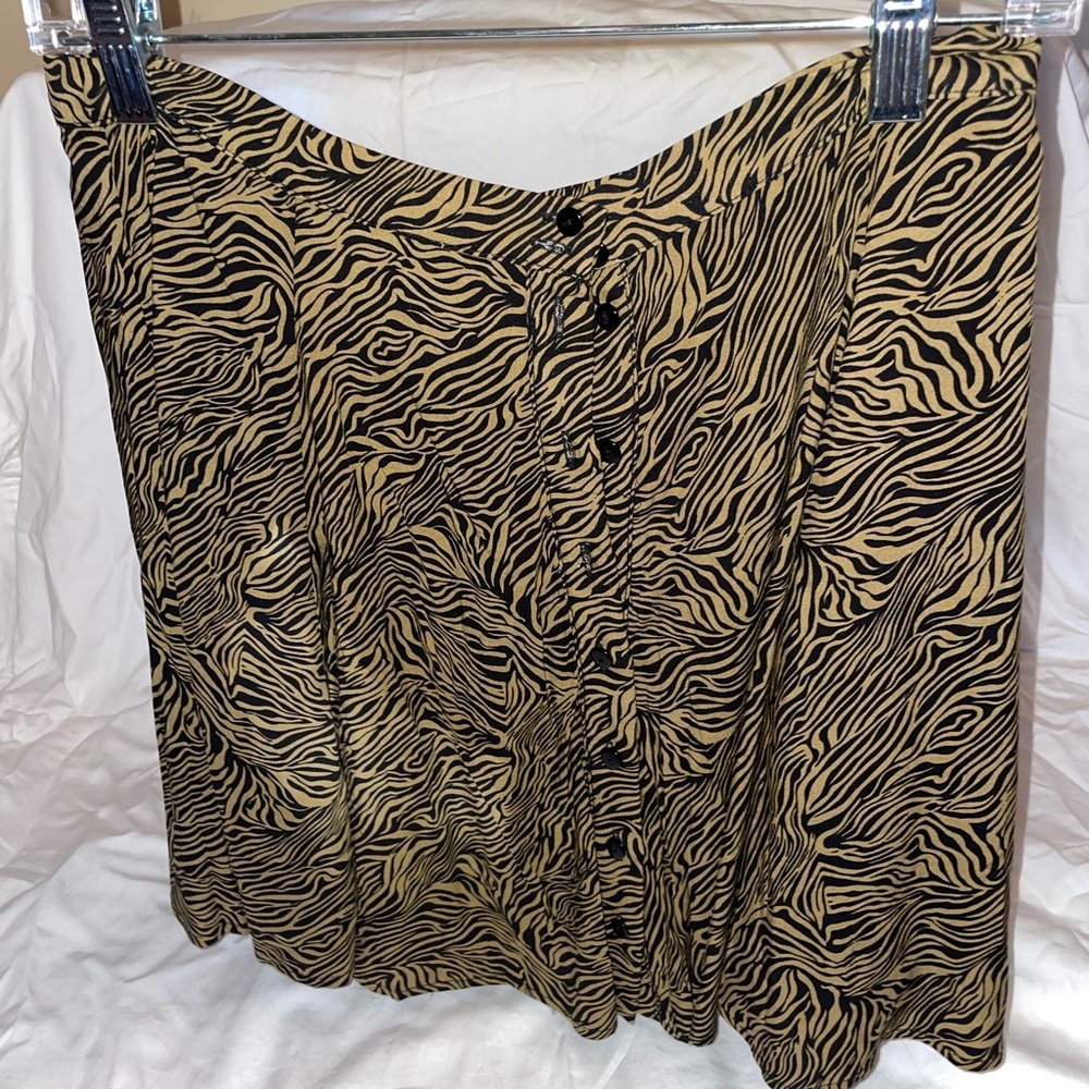 Urban Outfitters Black & Gold Patterned Skirt